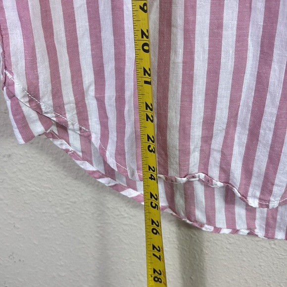 Lola River Short Sleeve Stripe Red White Button Down Shirt size Medium - Picture 3 of 7